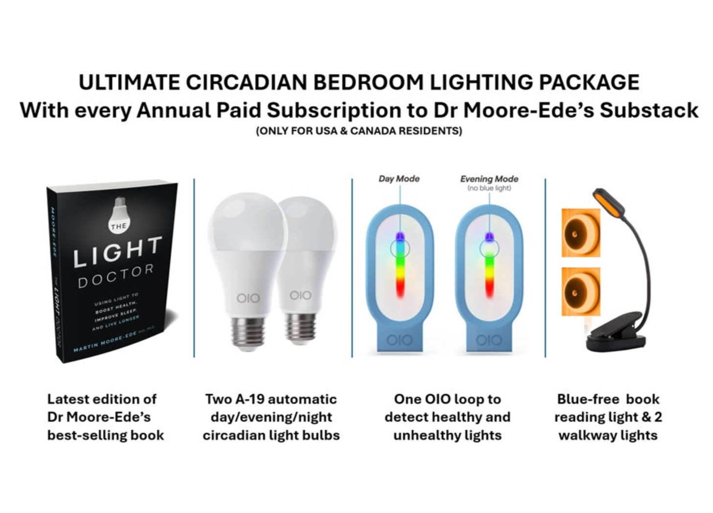 get the ultimate bedroom circadian lighting package when you get an annual subscription to the light doctor on substack